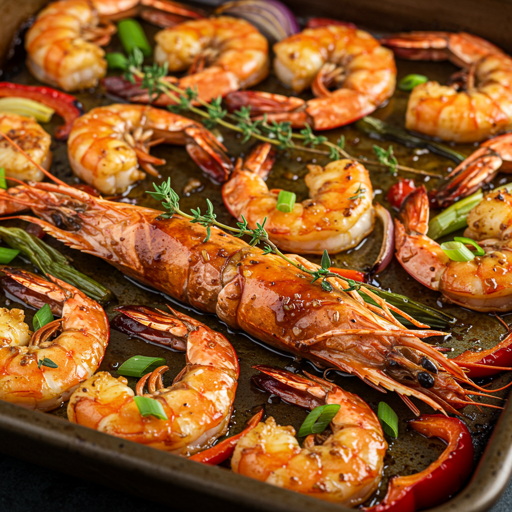 5. Suculentos camarones al horno