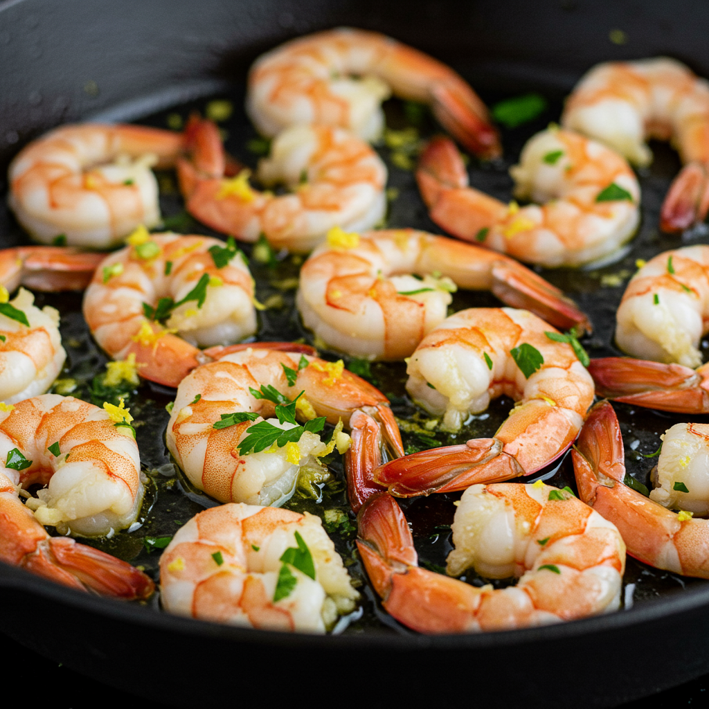 8. Camarones al limón y ajo