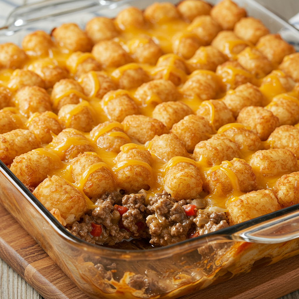 8. Cazuela De Hamburguesa Tater Tot