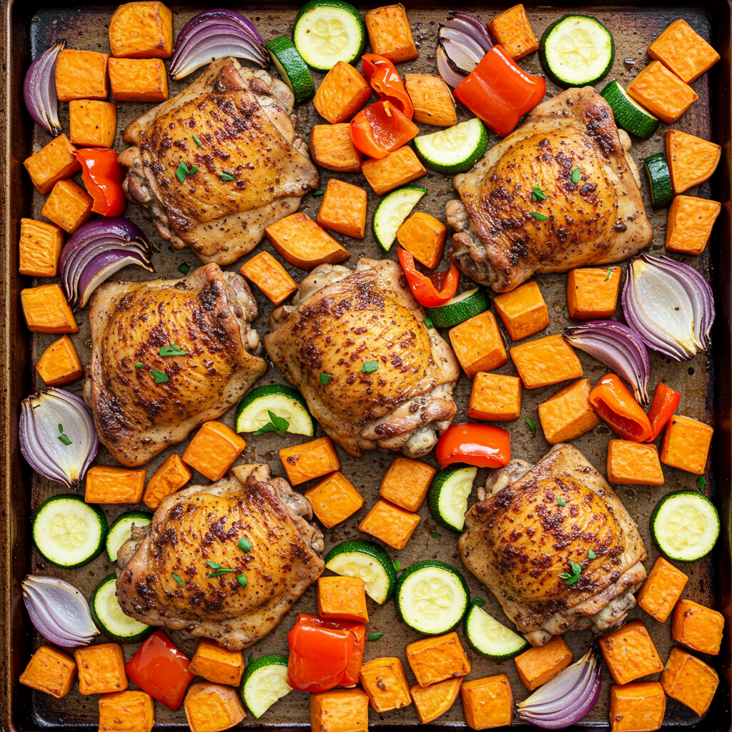 11. Pollo Jerk y Verduras en una Sola Sartén