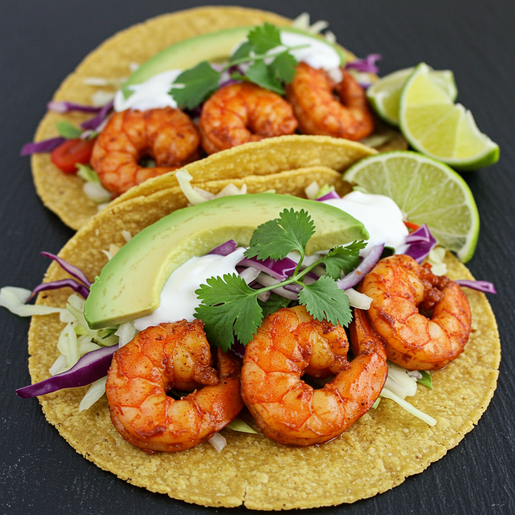 15. Tacos de camarones jerk