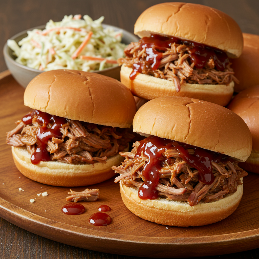2. Sándwiches de cerdo desmenuzado en olla de cocción lenta (para 15 personas o más)