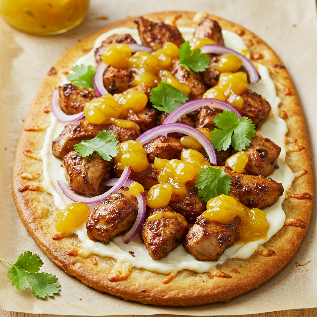 22. Pan plano de pollo jerk