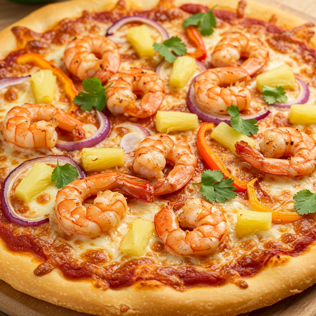 24. Pizza de camarones jerk