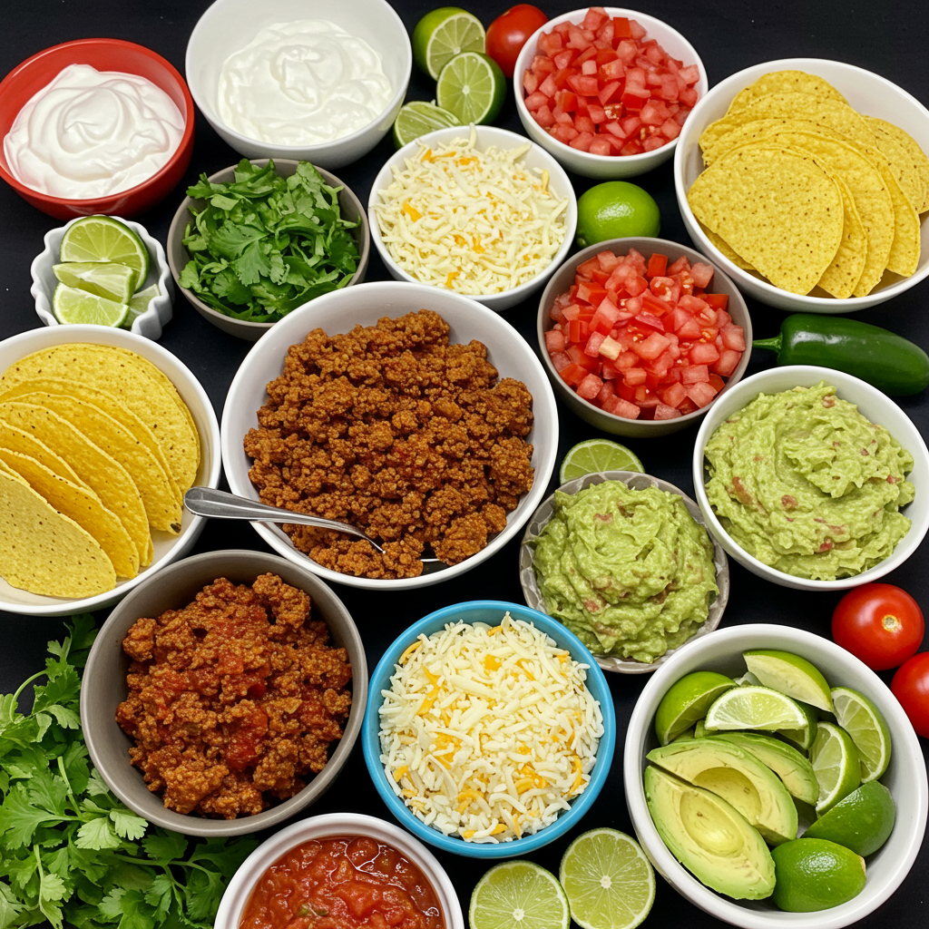 3. Taco Bar (Arma tu propia comida) (Para 20 personas o más)