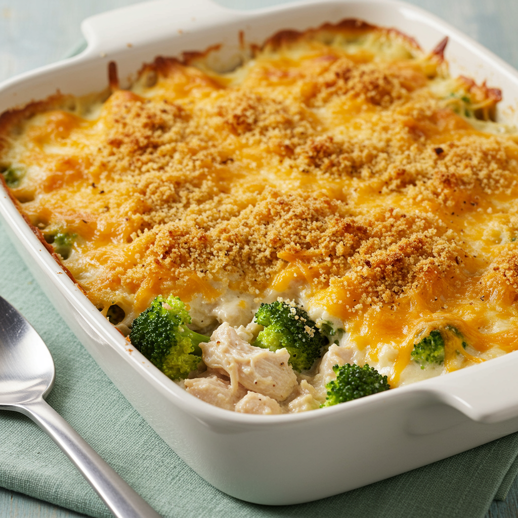 3. Cazuela de pollo con brócoli y queso