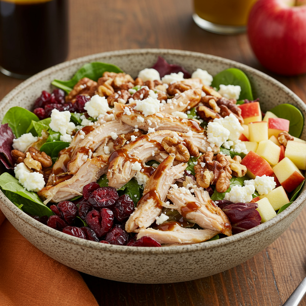 4. Ensalada de pollo de cosecha con arándanos y nueces