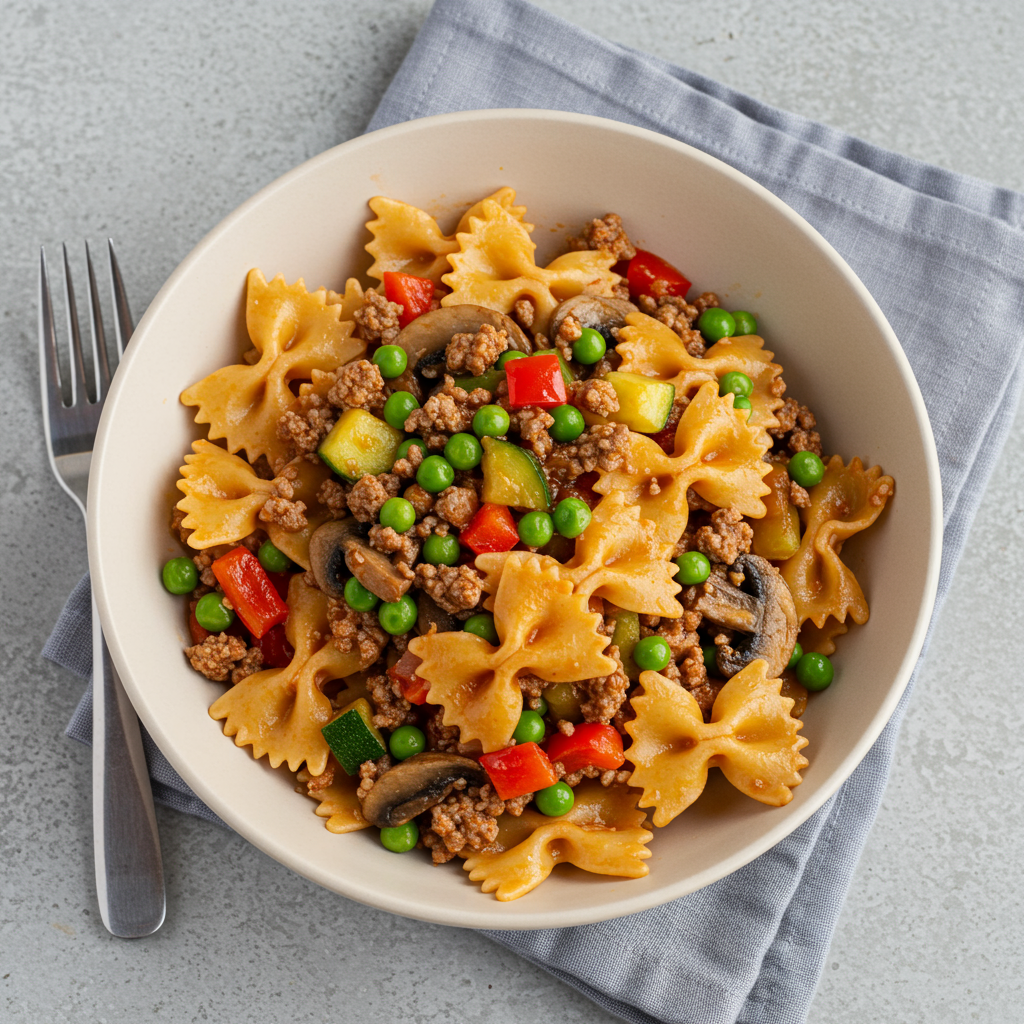 4. Pasta con carne y verduras