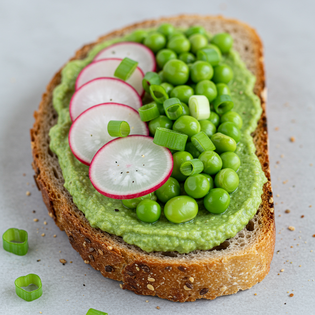 5. Tostada de edamame rica en proteínas