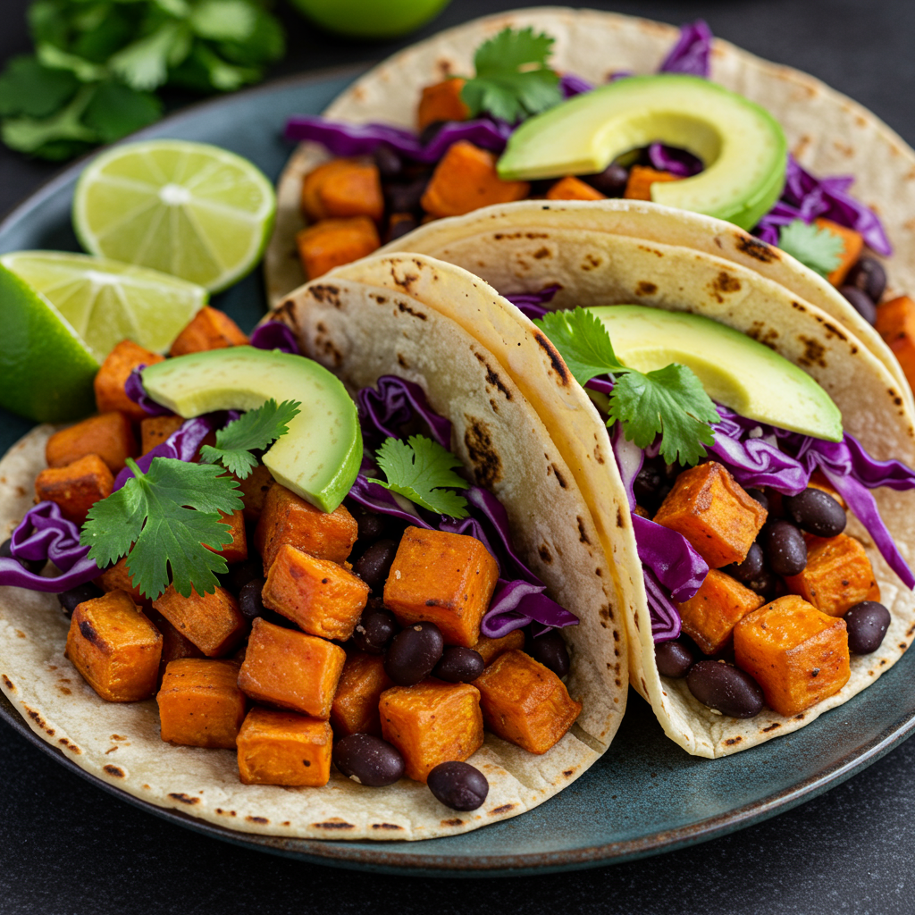 5. Tacos mexicanos de frijoles negros y camote: una fiesta rica en fibra