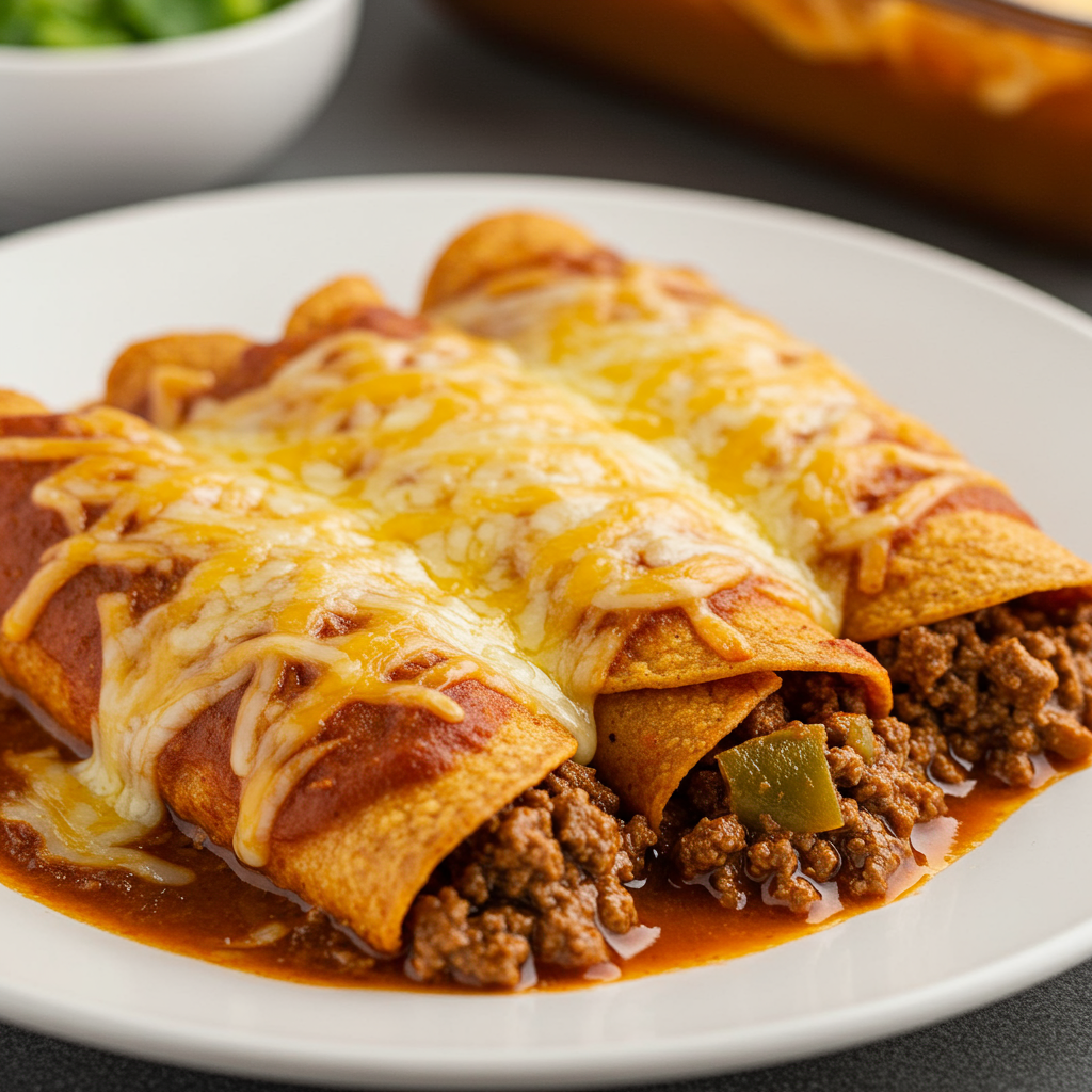 5. Enchiladas de carne picante con chiles verdes
