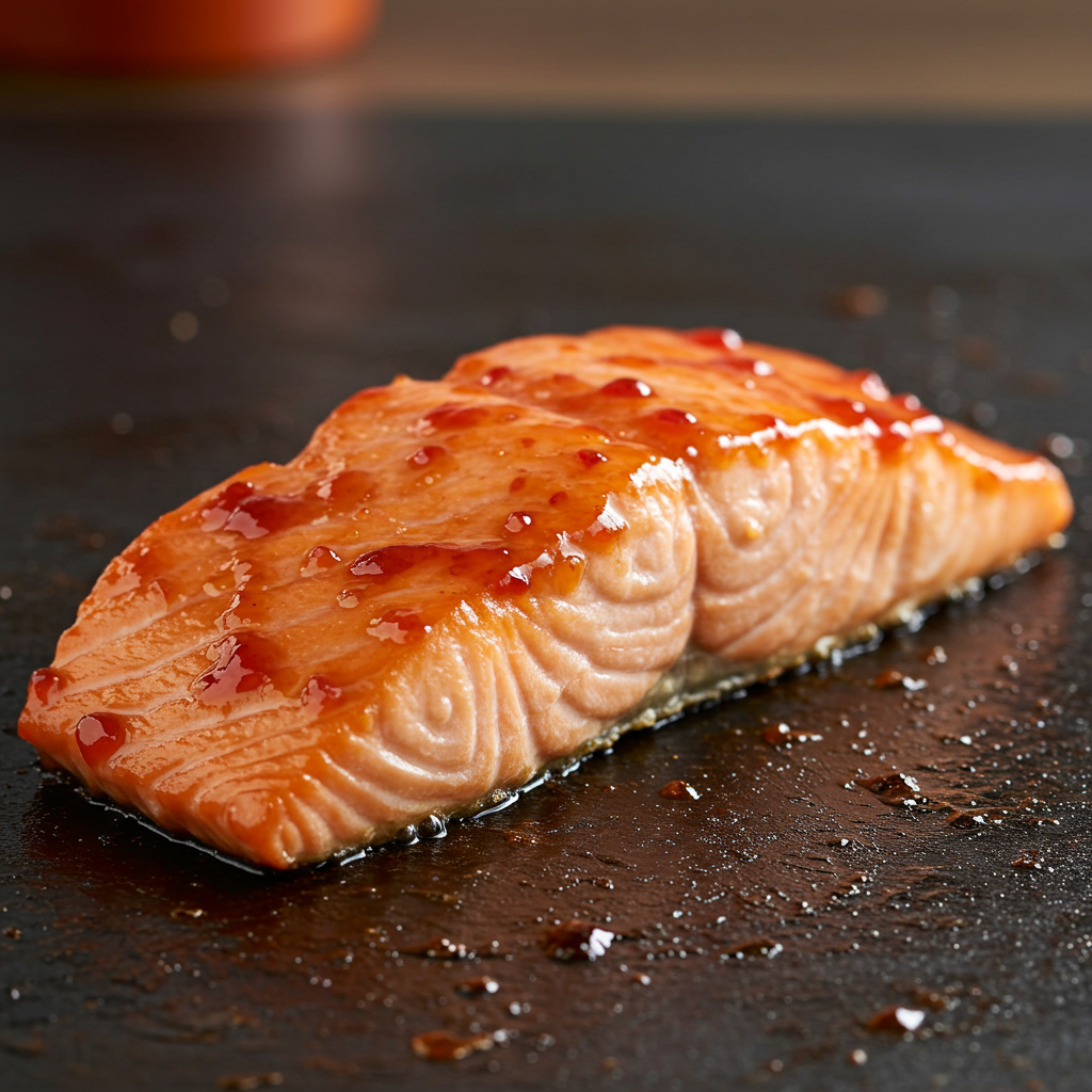 5. Salmón glaseado con miel y sriracha