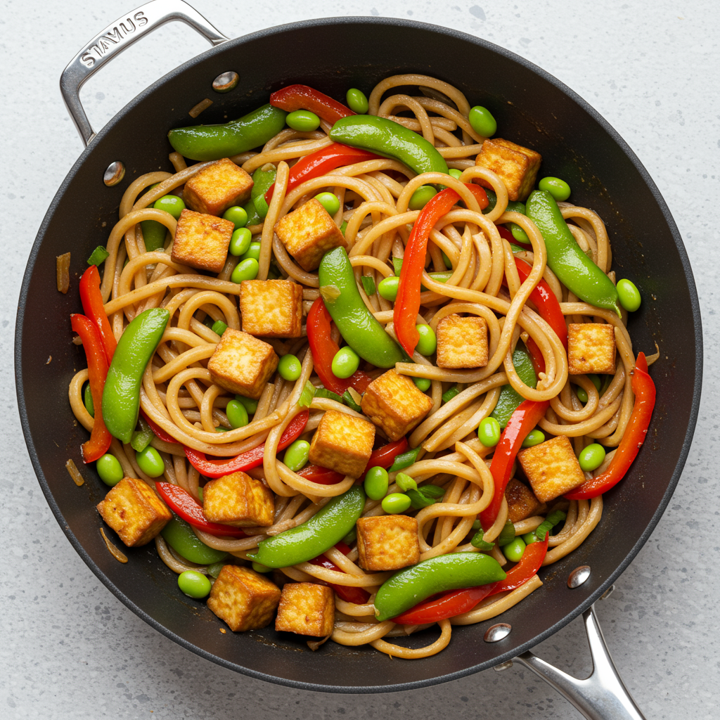 6. Salteado de fideos de edamame