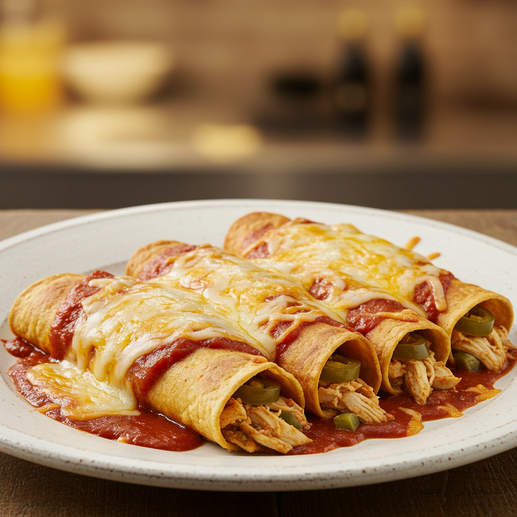 6. Enchiladas supremas de pollo y queso