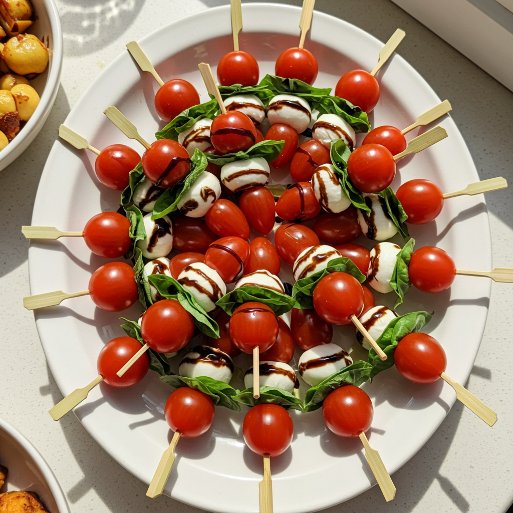 6. Brochetas Caprese italianas