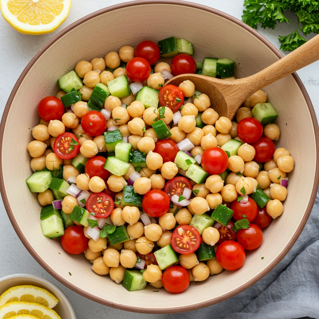 7. Ensalada mediterránea de garbanzos