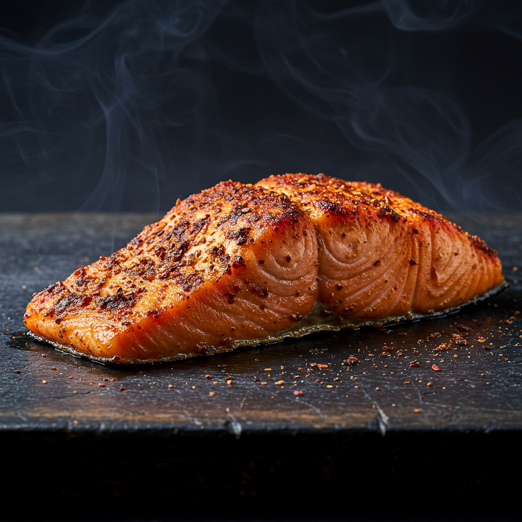 8. Salmón ennegrecido al estilo cajún