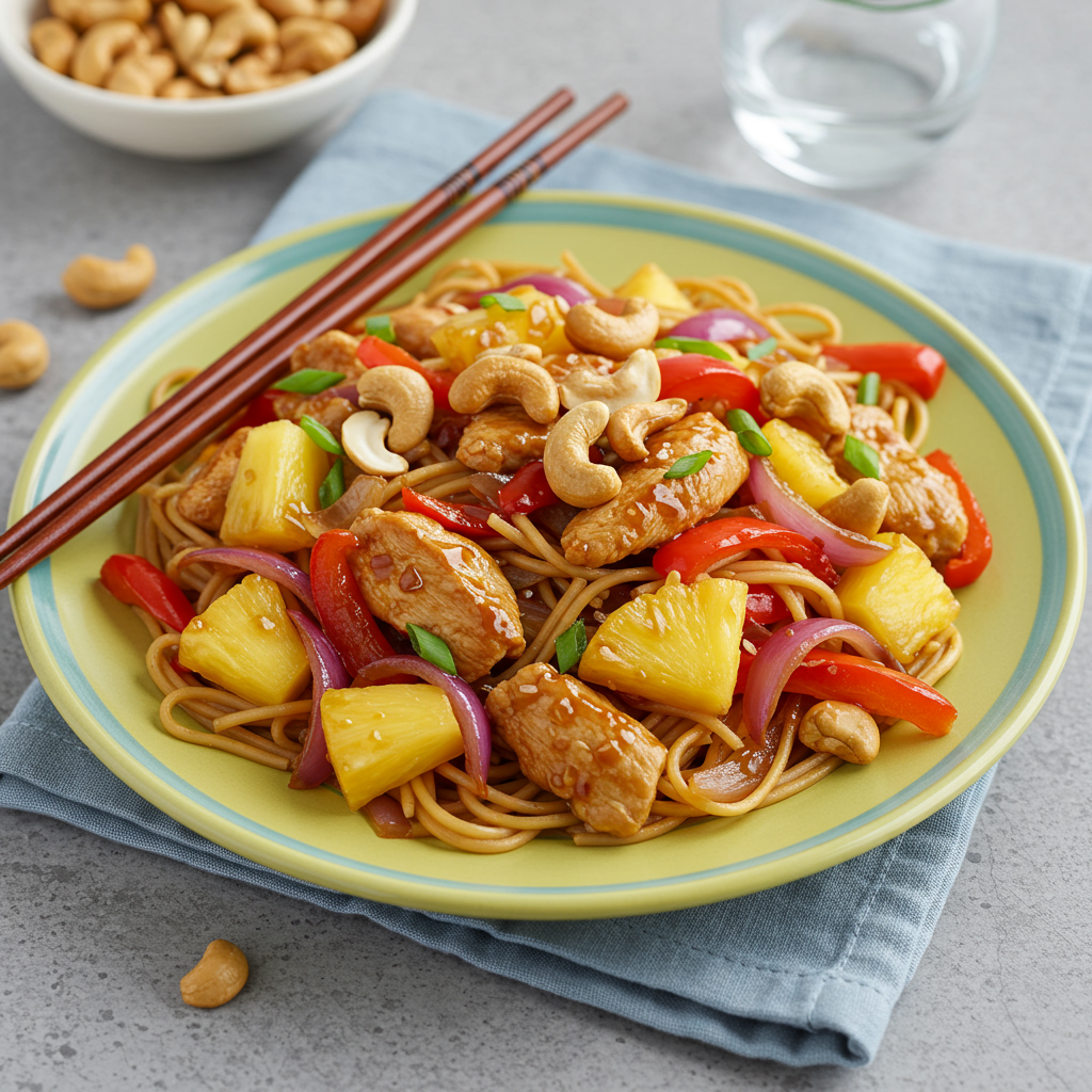 9. Pollo salteado con piña agridulce