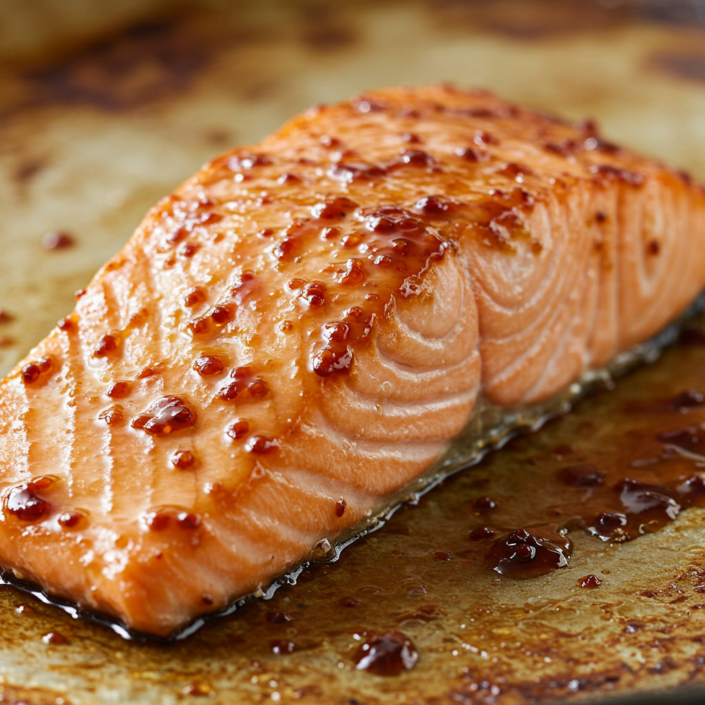 10. Salmón al horno con mostaza y Dijon de arce