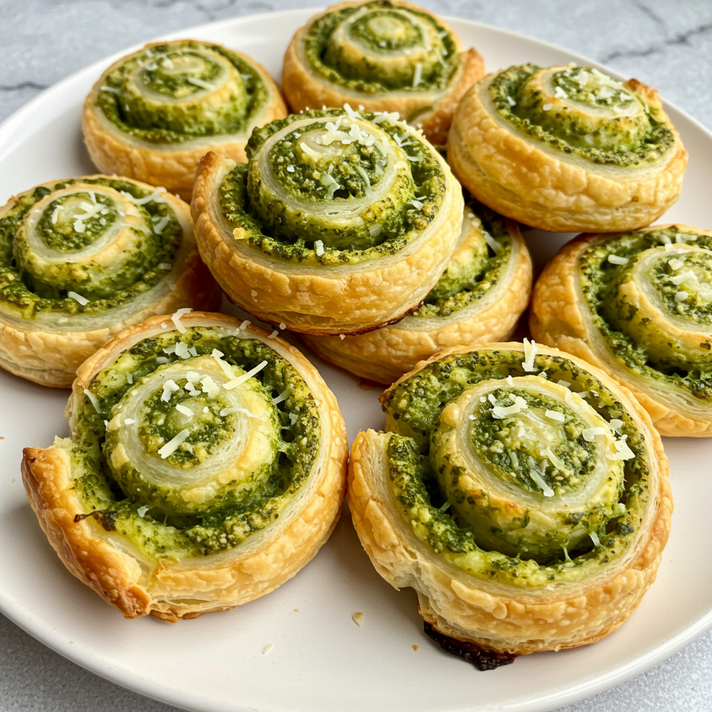 2. Espirales de Hojaldre con Pesto y Queso