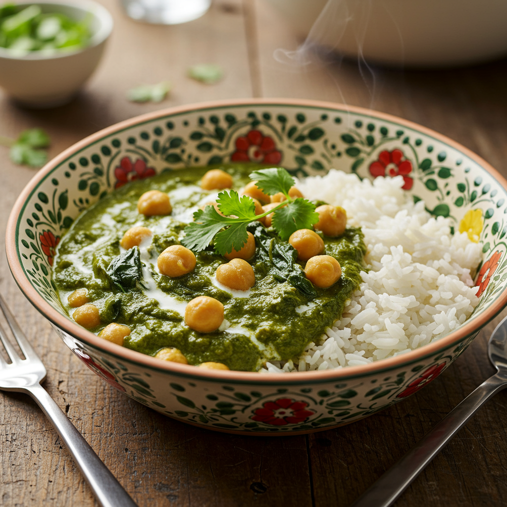 5. Curry de Garbanzos y Espinacas