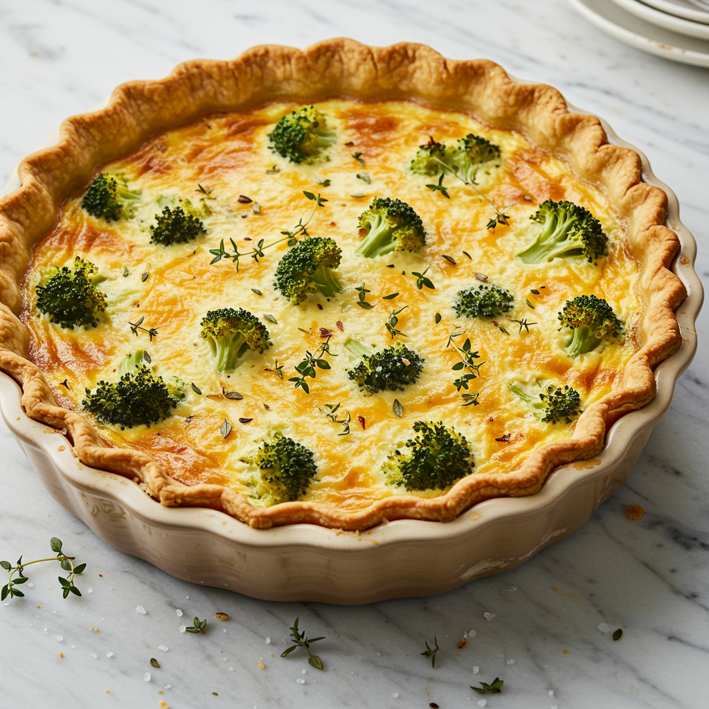 6. Quiche de Brócoli y Cheddar