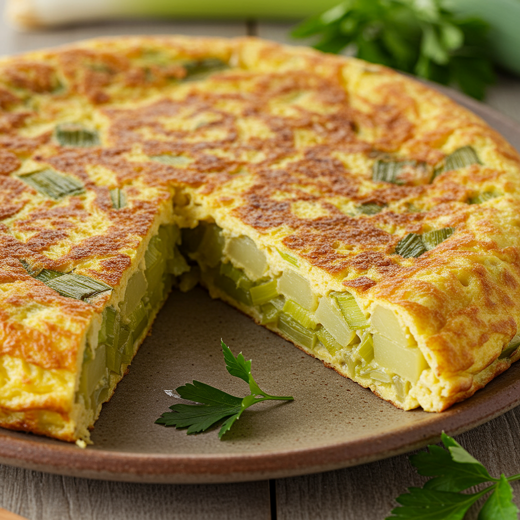 6. Tortilla de Puerros y Patatas