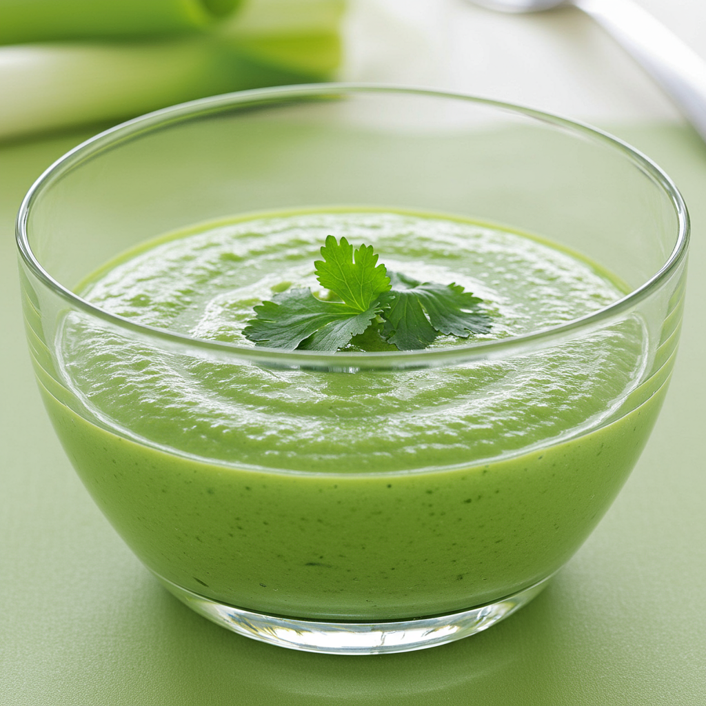 7. Sopa Fría de Puerros y Aguacate