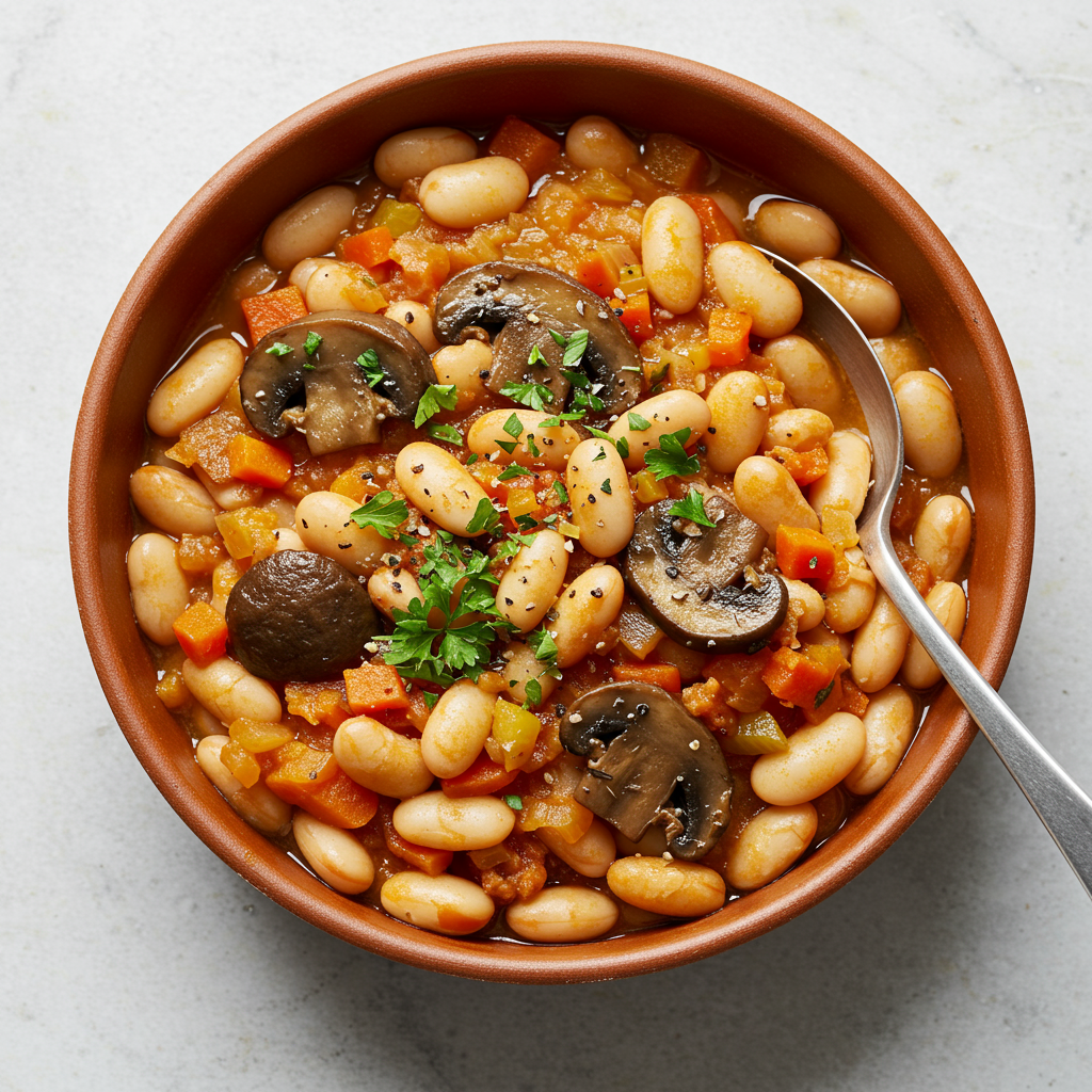 8. “Fabada” Vegetariana con Setas Ahumadas