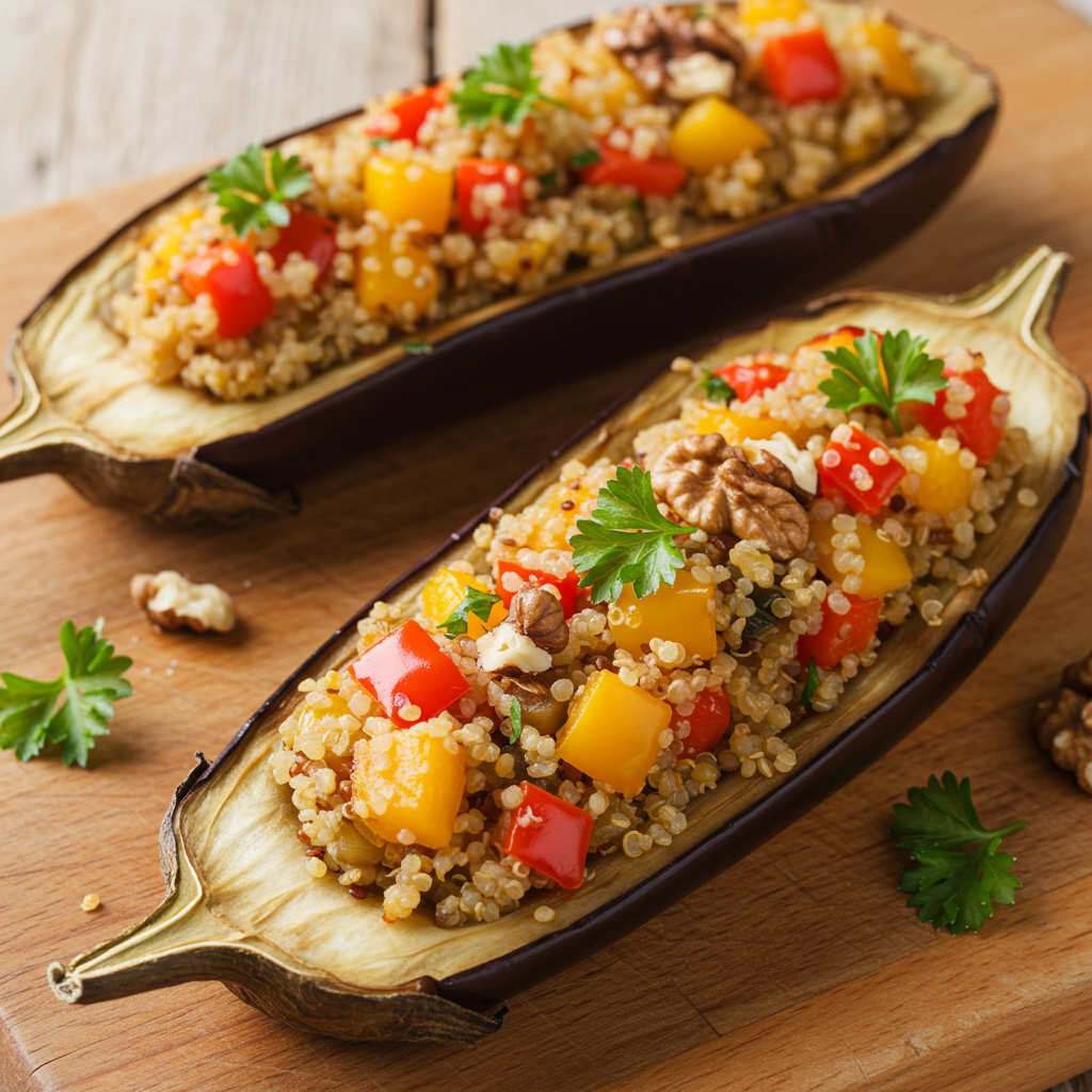 8. Berenjenas Rellenas de Quinoa y Verduras