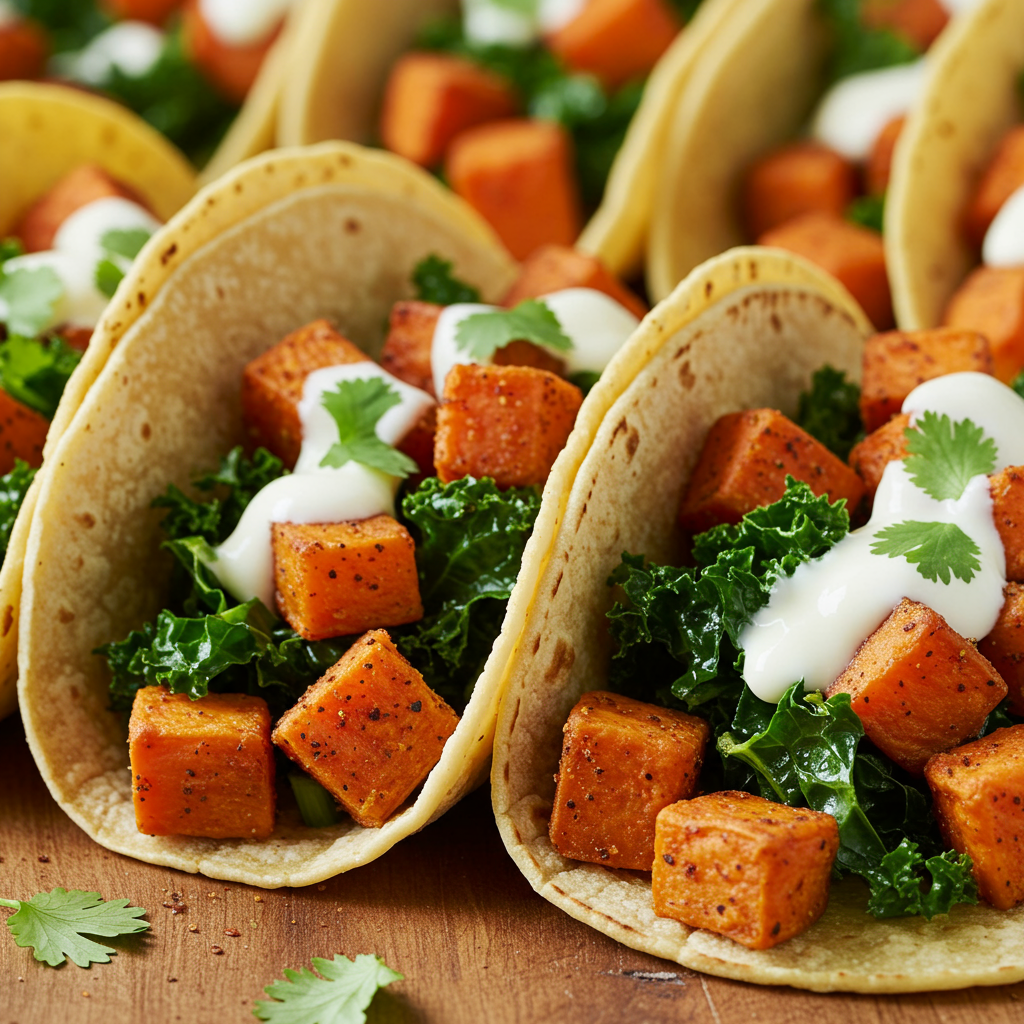 8. Tacos de Boniato y Col Rizada