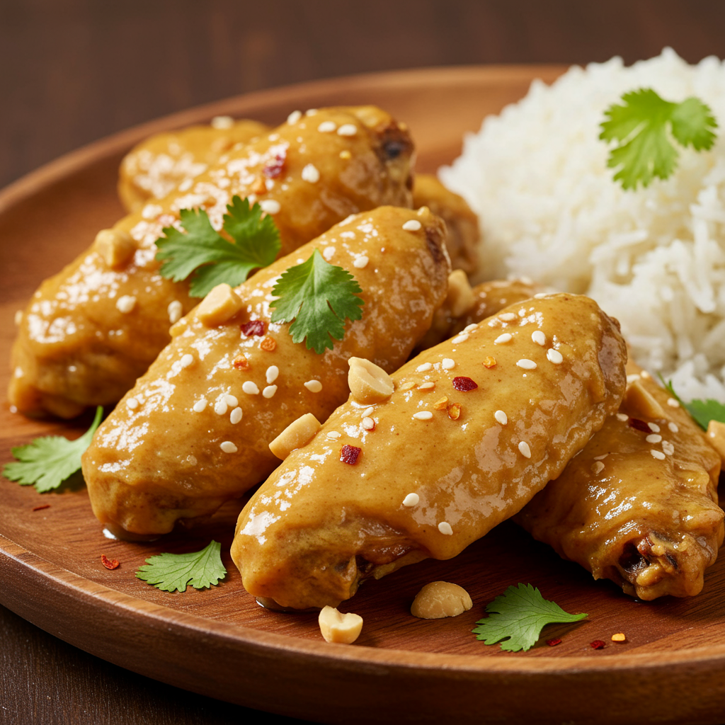 9. Alitas de Cacahuate Estilo Satay