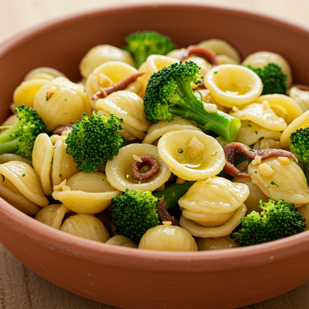 9. Ensalada de Pasta con Brócoli, Anchoas y Ajo