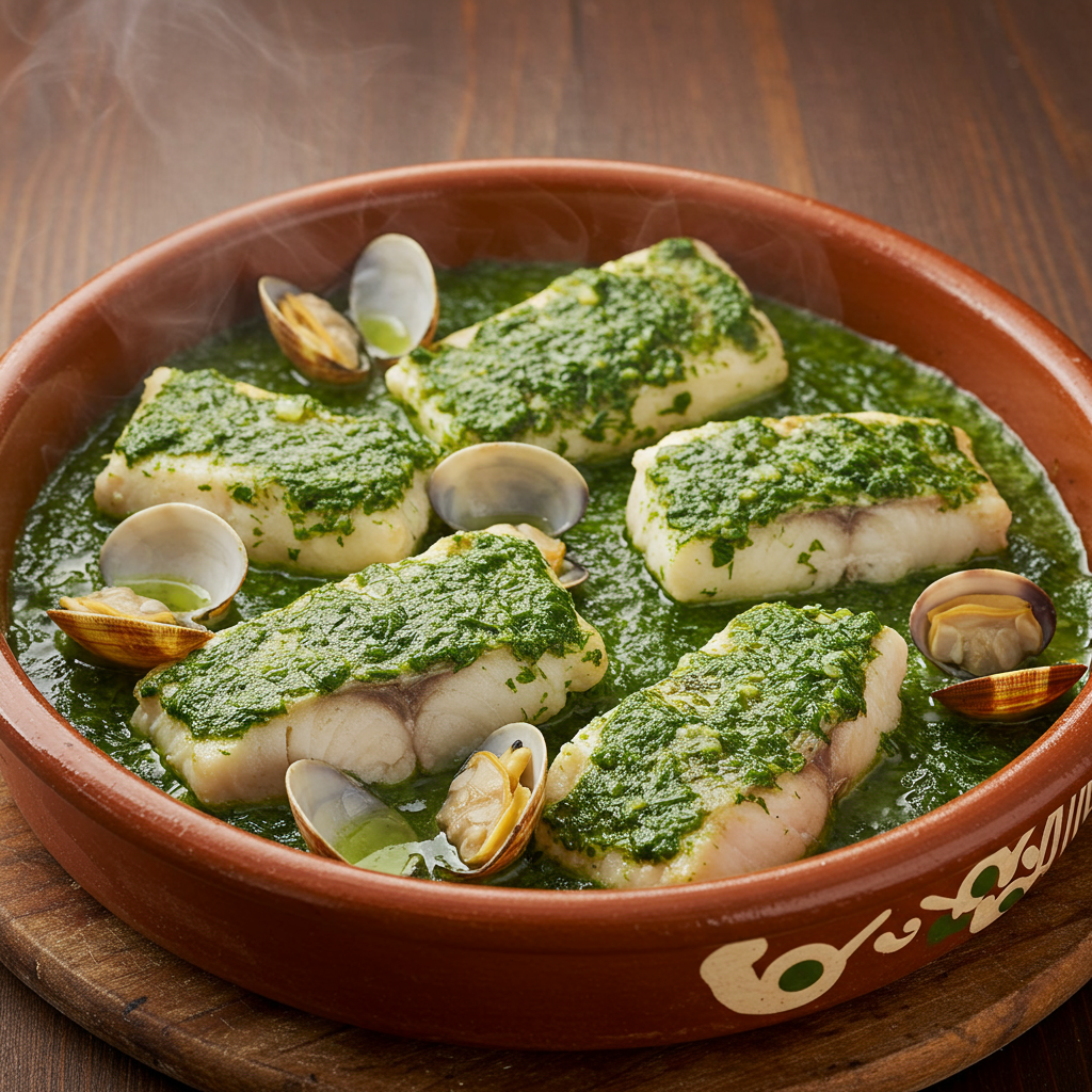 9. Merluza en Salsa Verde con Almejas