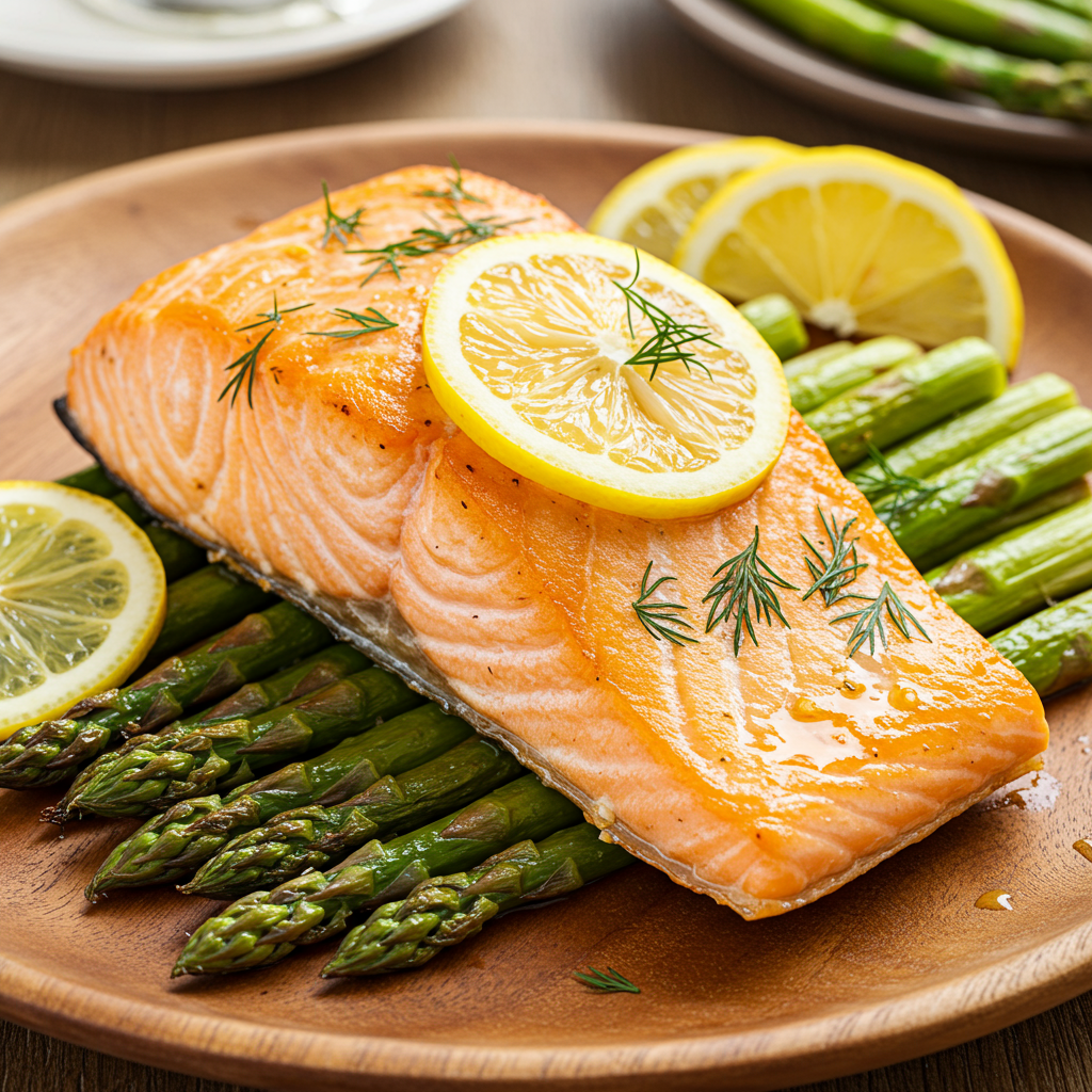 13. Salmón al Horno con Espárragos