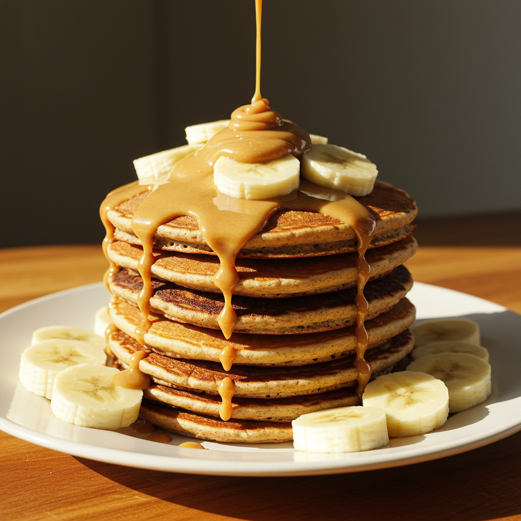 14. Tortitas de Mantequilla de Cacahuete y Plátano