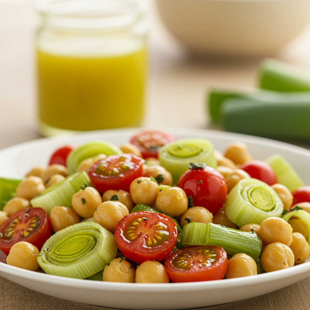 16. Ensalada Tibia de Puerros y Garbanzos