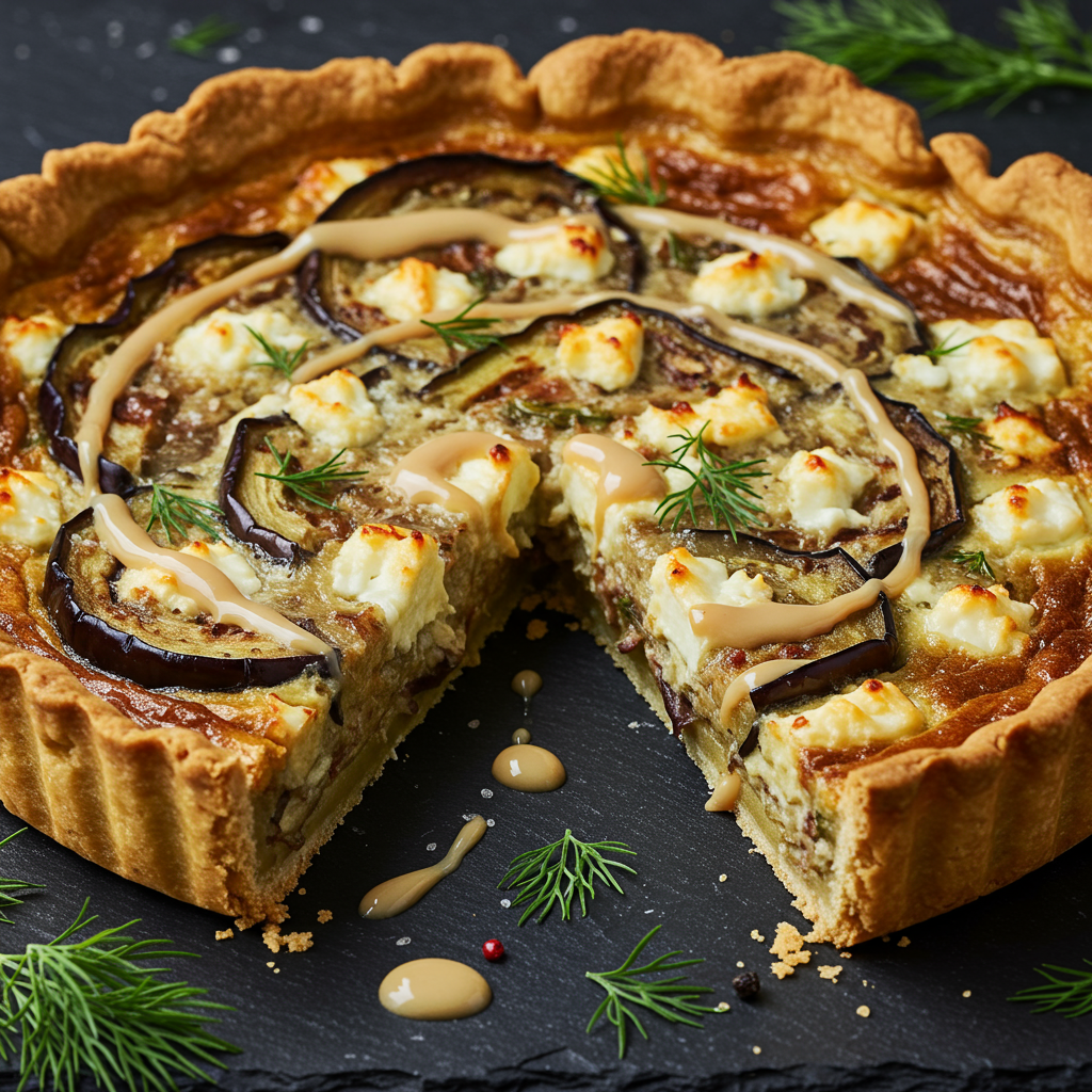 16. Quiche de Berenjena Ahumada y Pimentón (Baba Ganoush)
