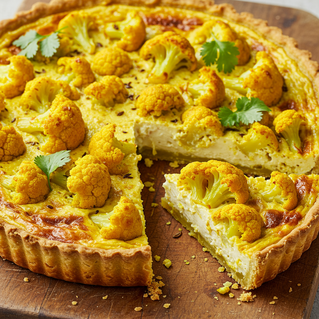 17. Quiche de Coliflor con Cúrcuma y Comino