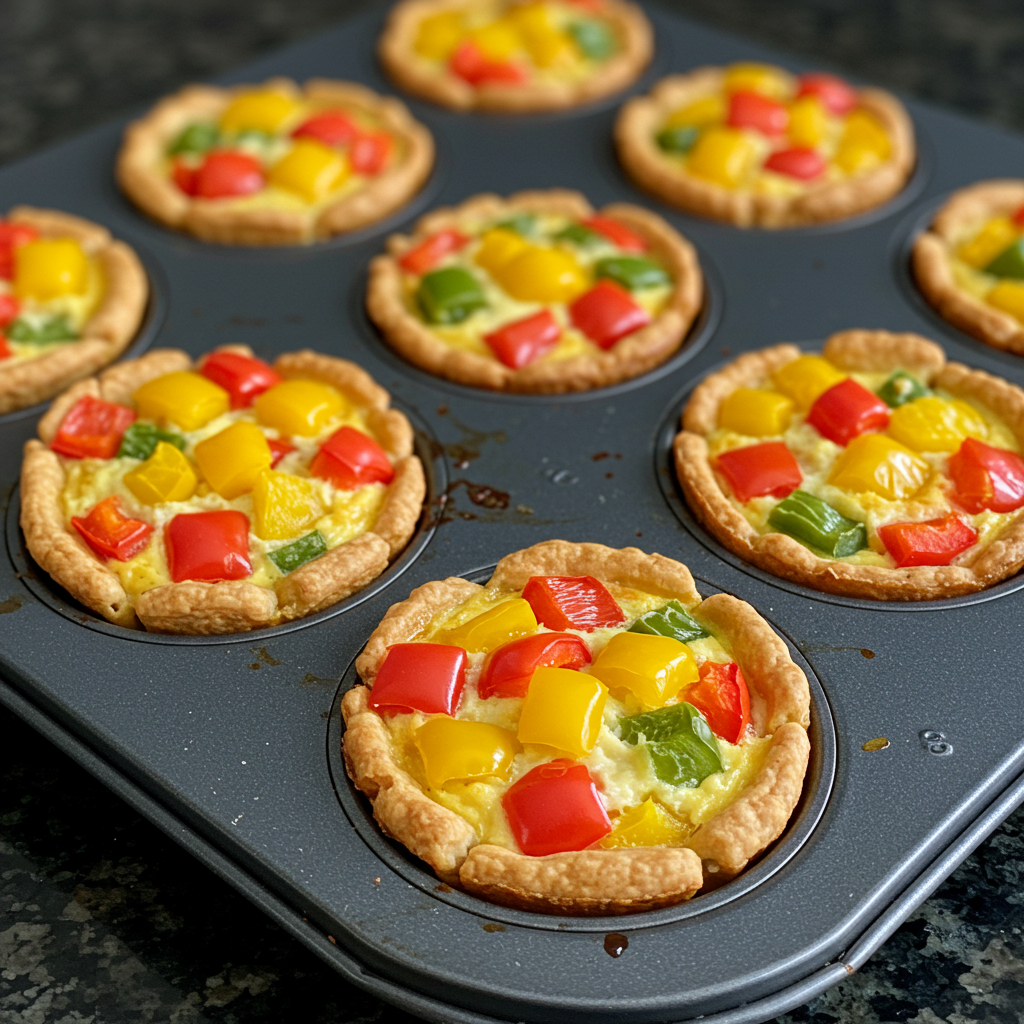 18. Mini Quiches de Tres Pimientos