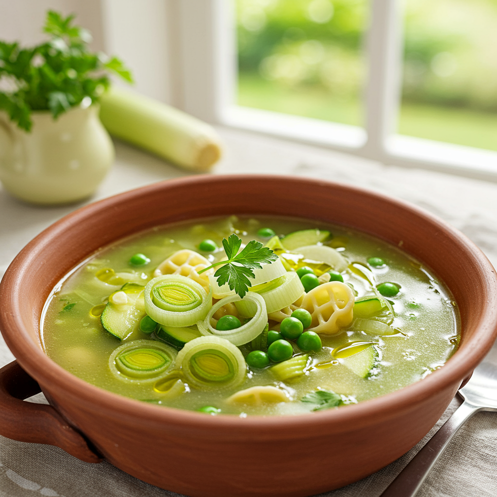 21. Sopa Minestrone Verde con Puerro
