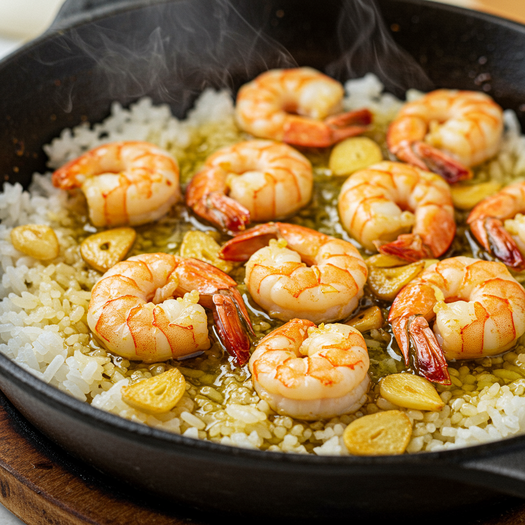 22. Arroz con Camarones al Ajillo