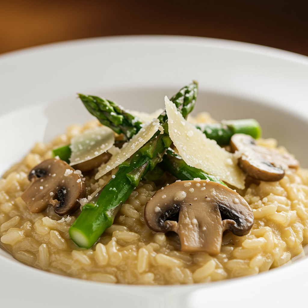 22. Risotto de Champiñones y Espárragos