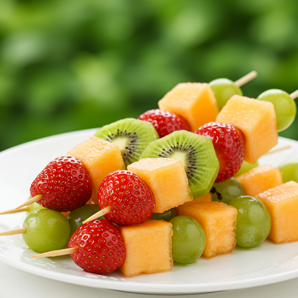 23. Brochetas de Fruta Fresca