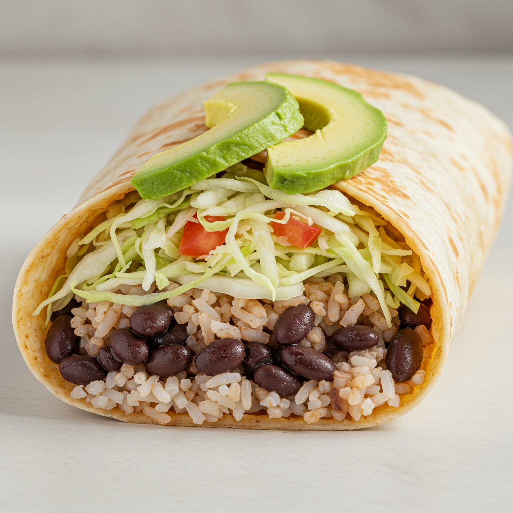 23. Burritos de Repollo y Frijoles Negros